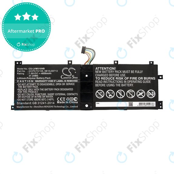 Batteria per Lenovo IdeaPad Miix 510, Miix520, Miix 5 Pro, 2ICP5/70/106, Li-Pol, 4850mAh, 7.68V, HQ