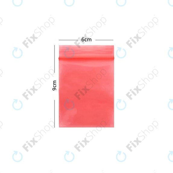 Sacchetto antistatico ESD con chiusura zip, 6x9 cm, 100 pz, Red