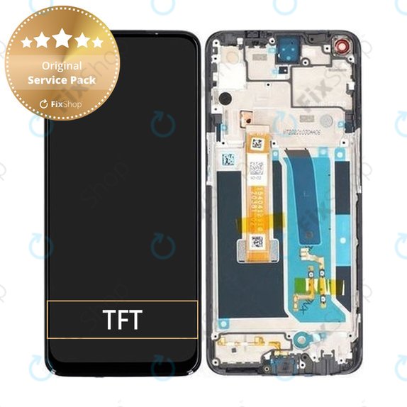 Schermo per OnePlus Nord N10 5G, Midnight Ice, Vetro touch con cornice, 2011100239, Genuine Service Pack