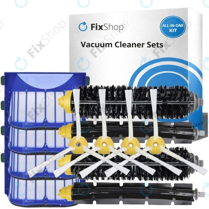 Set di ricambi per iRobot Roomba 500, 600-series (2 paia di spazzole principali, 4x filtro, 4x spazzola laterale)