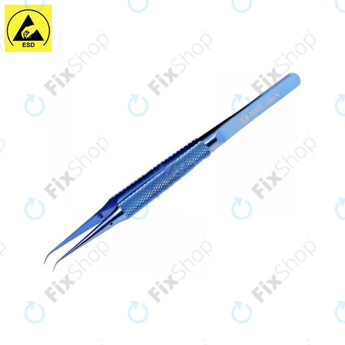 Pinzetta in lega di titanio con testa curva 0,1 mm per ponticelli di precisione, 2UUL BlueT