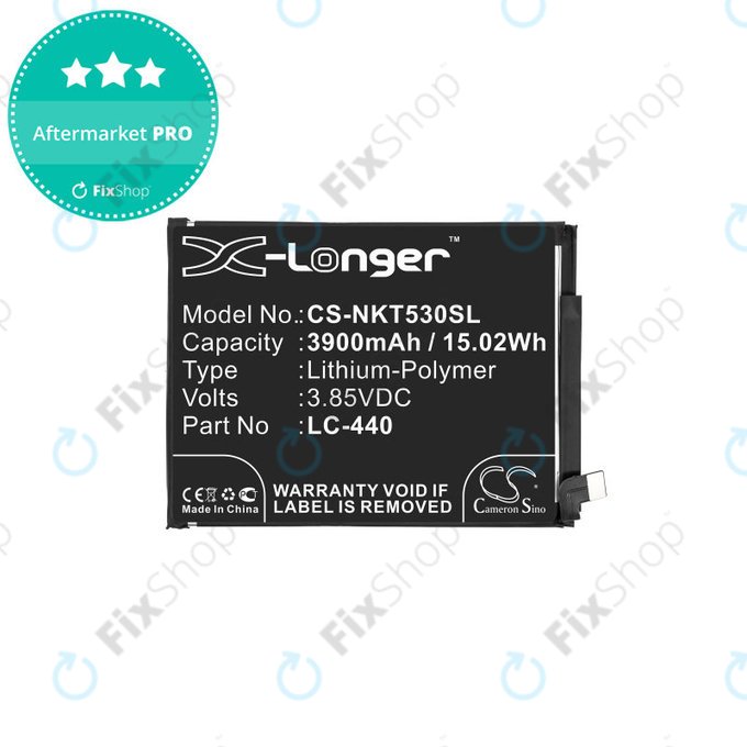 Batteria per Nokia 5.3, 3900mAh, Li-Pol, 3.85 V, LC-440, HQ