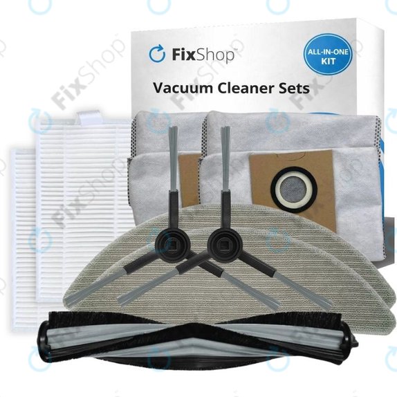 Set di ricambio per Xiaomi Viomi Alpha 2 PRO, V5 PRO, V5 (1x Spazzola principale, 2x Filtri, 2x Spazzole laterali, 2x Panni per mocio, 2x Sacchetti per la polvere)