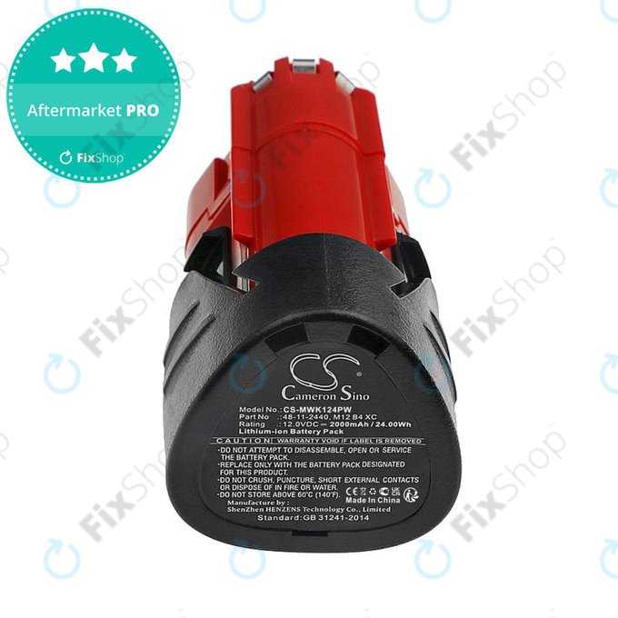 Batteria per Milwaukee M12 Redlithium XC 4.0, M12 B3 XC, M12 B4 XC, -, Li-Ion, 2000mAh, 12V, HQ