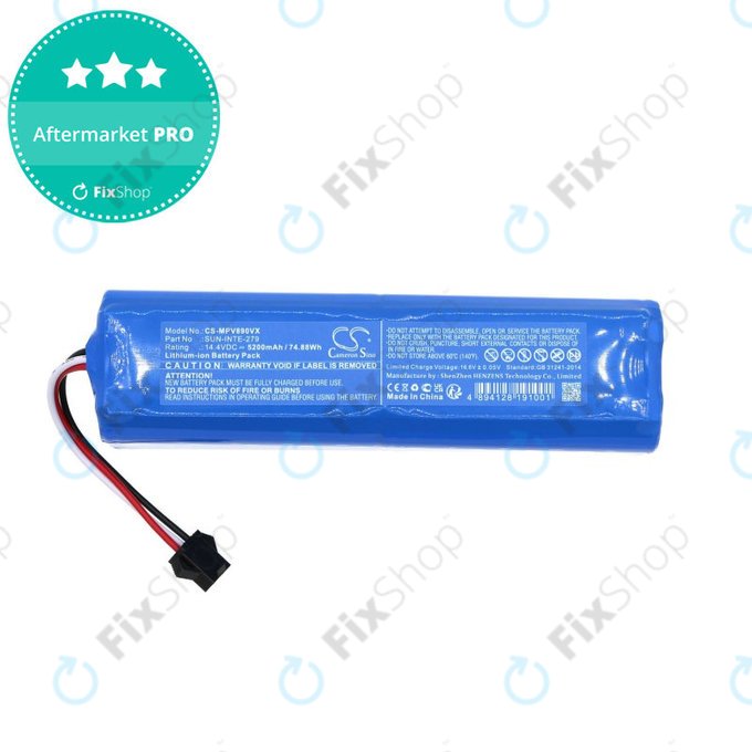 Batteria per Mamibot ExVac 890, SUN-INTE-279, Li-Ion, 5200mAh, 14.4V, HQ