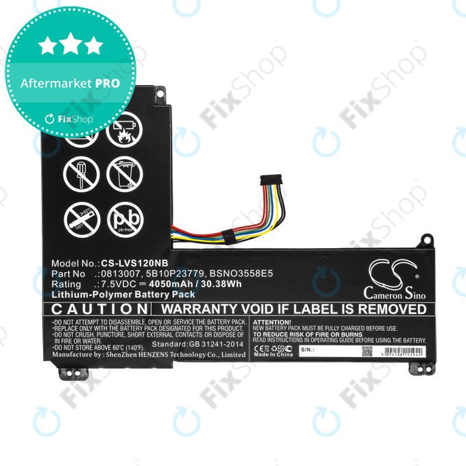 Batteria per Lenovo IdeaPad 120S, 0813007, Li-Pol, 4050mAh, 7.5V, HQ
