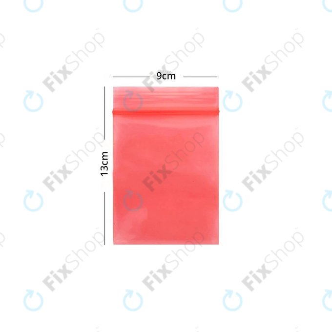 Sacchetto antistatico ESD con chiusura zip, 9x13 cm, 100 pz, Red