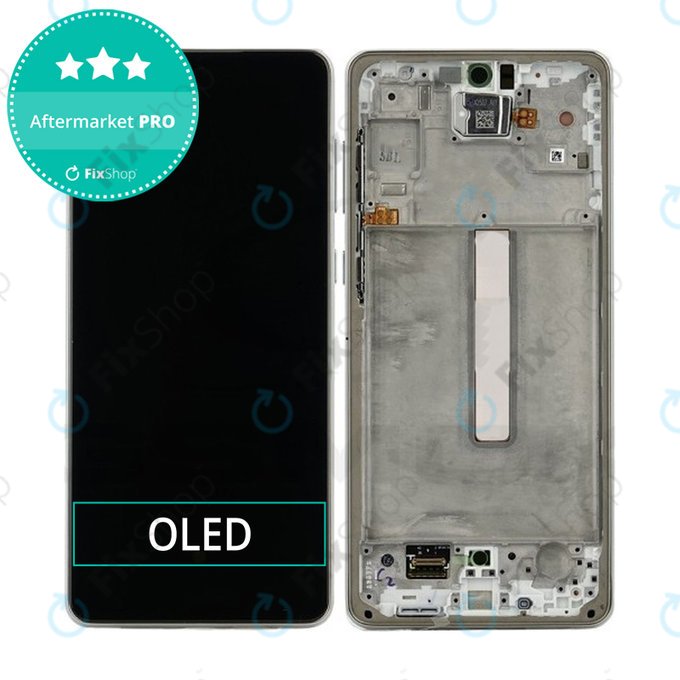 Schermo OLED per Samsung A73 A736, White, Vetro touch con cornice
