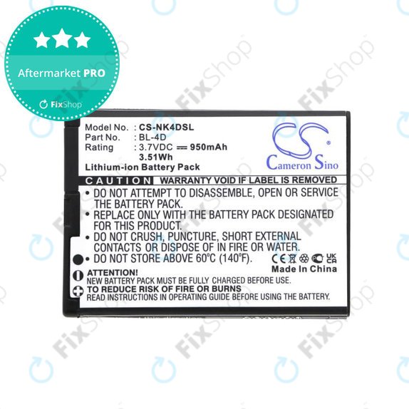 Batteria per Nokia N97 Mini, E5, E7, BLU Hero 2, BL-4D, Li-Ion, 3.7V, 950mAh, HQ