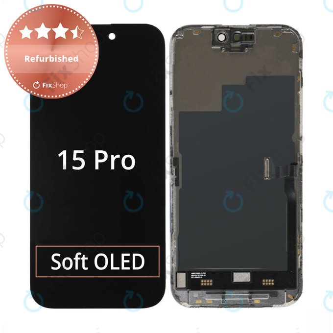 Schermo per iPhone 15 Pro, Vetro touch con cornice, Refurbished
