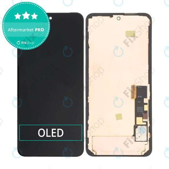 Schermo OLED per Google Pixel 8 GKWS6, G9BQD, Black, Vetro touch con cornice