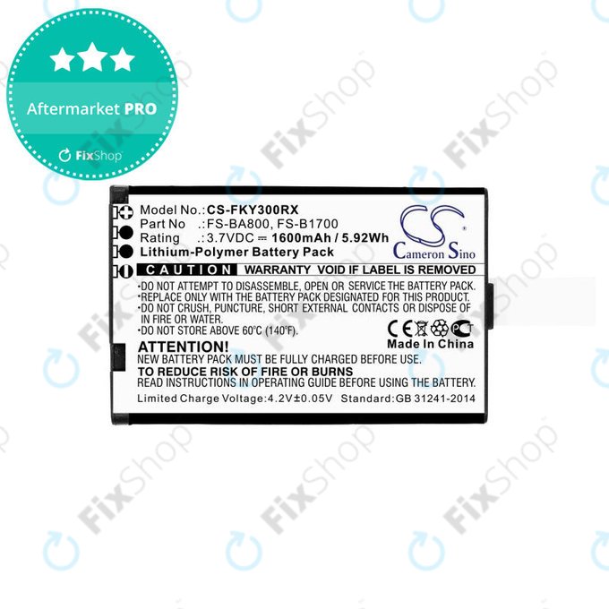 Batteria per Flysky FA605, FS-GT2B, FS-I10, FS-BA800, Li-Pol, 1600mAh, 3.7V, HQ