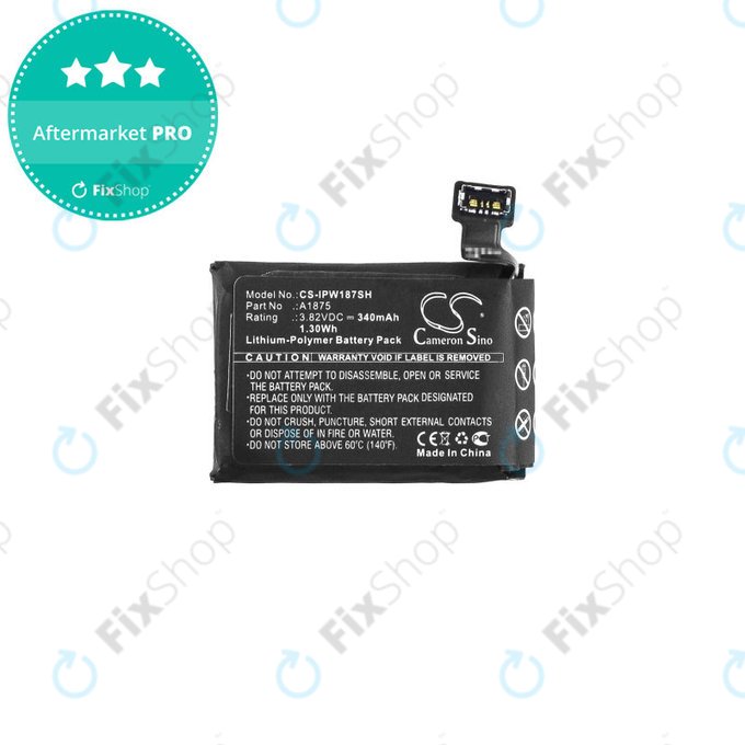 Batteria per Apple Watch 3 42 mm, 340mAh, GPS Version, Li-Pol, 3.82 V, A1875, HQ