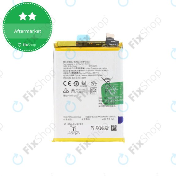 Batteria per Oppo Reno 7 5G, Find X3 Neo, Find X5 Lite, BLP855, 4500mAh