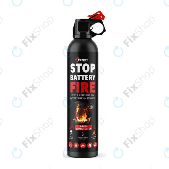 Bonpet Spray estinguente per batterie al litio, 500 ml, E-Bike & Scooter Edition