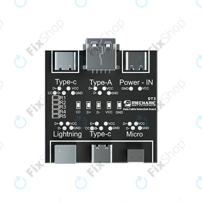 Tester per cavi dati Lightning, USB-C, microUSB, Mechanic DT3