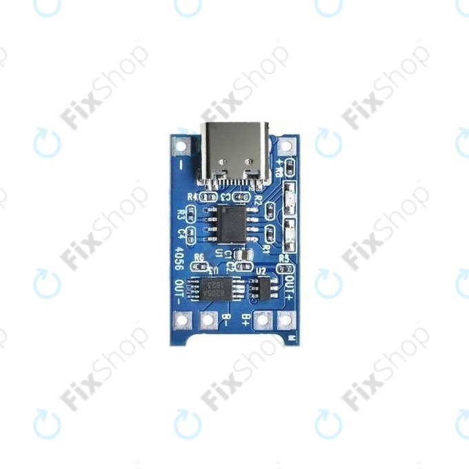 Modulo di ricarica TP4056 per batteria Li-ion 18650, USB-C, 1 A