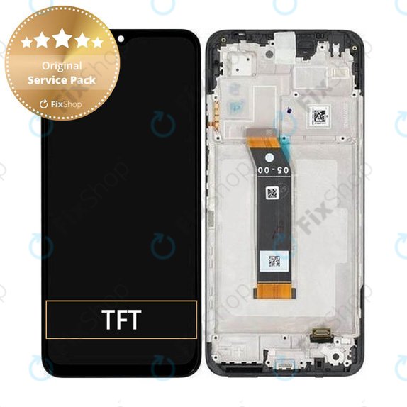 Schermo per Xiaomi Poco M5, Redmi 10 5G, Black, Vetro touch con cornice, 560001L19C00, Genuine Service Pack
