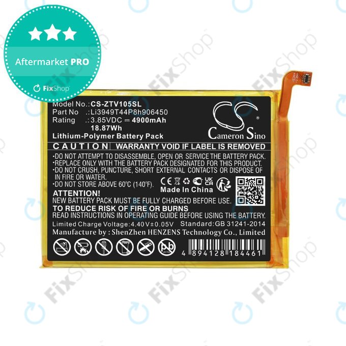 Batteria per ZTE Blade V Smart, V30 Vita, Li3949T44P8h906450, Li-Pol, 3.85V, 4900mAh, HQ