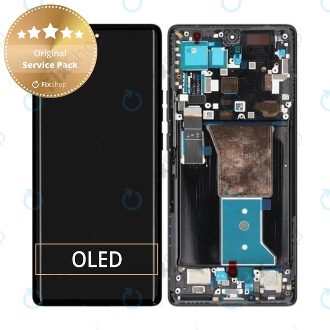 Schermo per Motorola Edge 40 Pro, Interstellar Black, Vetro touch con cornice, 5D68C21986, Genuine Service Pack