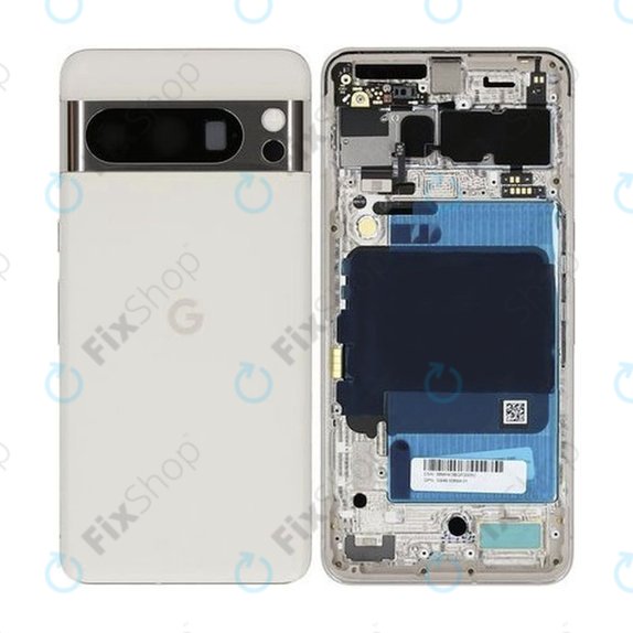 Scocca posteriore per Google Pixel 8 Pro GC3VE, G1MNW, Porcelain, G949-00694-01, Genuine Service Pack