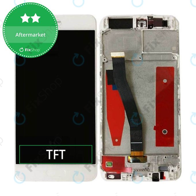 Schermo per Huawei P10, White, Vetro touch con cornice