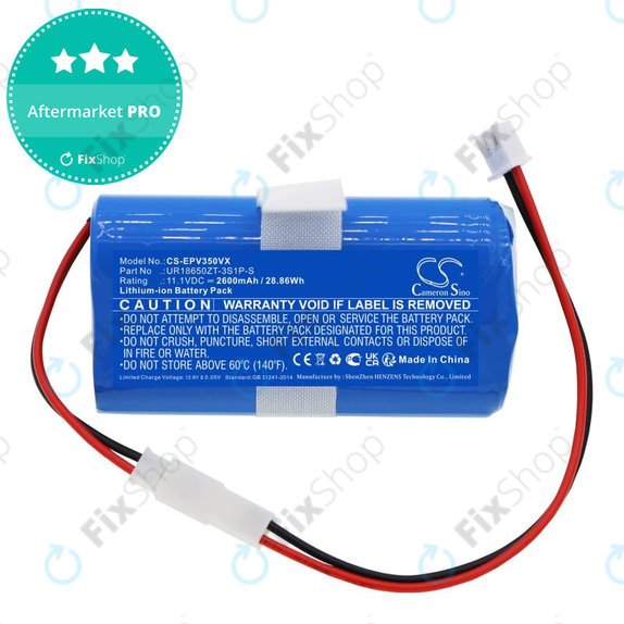 Batteria per Electropan Ilife V3S, UR18650ZT-3S1P-S, Li-Ion, 2600mAh, 11.1V, HQ