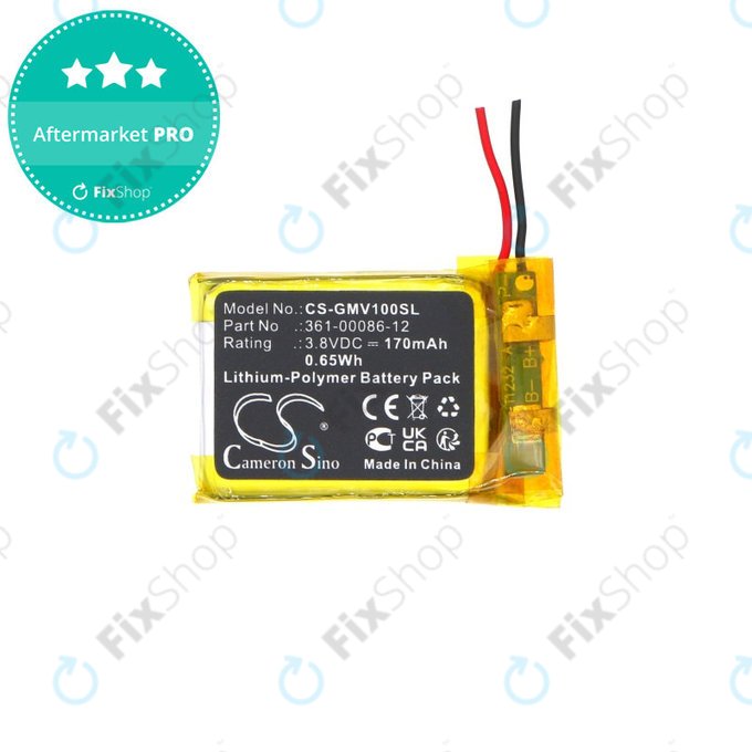 Batteria per Garmin Femix 6s Pro, Venu 361-00086-12, Li-Pol, 170mAh, 3.8V, HQ