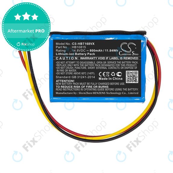 Batteria per Hobot 168, 188 198 268 288 298 368 388 HB16815, Li-Ion, 800mAh, 14.8V, HQ