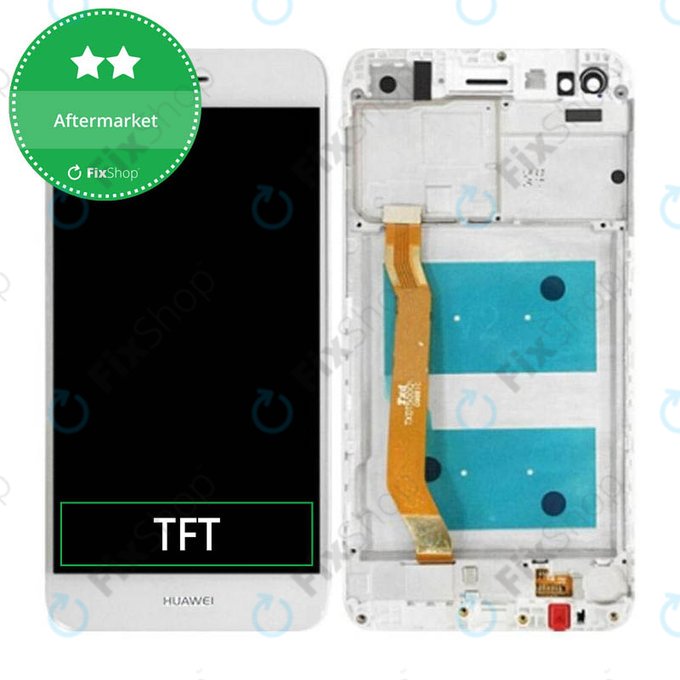 Schermo per Huawei P9 Lite Mini, Y6 Pro (2017), White, Vetro touch con cornice