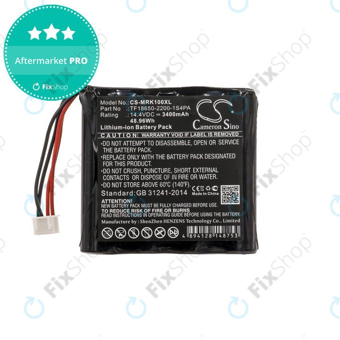 Batteria per Marshall Kilburn, TF18650-2200-1S4PA, Li-Ion, 3400mAh, 14.4V, HQ