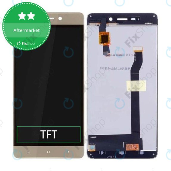 Schermo LCD per Xiaomi Redmi 4, Gold, Vetro touch senza cornice