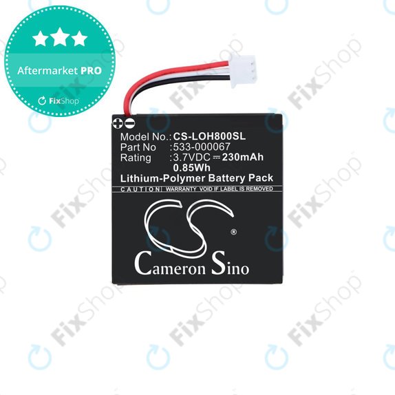 Batteria per Logitech H800, 533-000067, Li-Pol, 3.7V, 230mAh, HQ