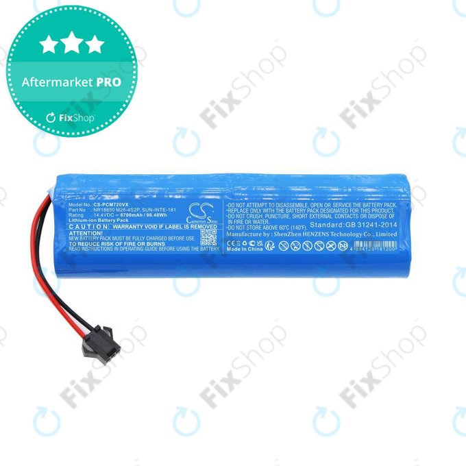Batteria per Xiaomi Roidmi EVE Plus, Viomi, Lydsto, Proscenic, Tefal, NR18650 M26-4S2P, SUN-INTE-181, H18650CH-4S2P, Li-Ion, 6700mAh, 14.4V, HQ