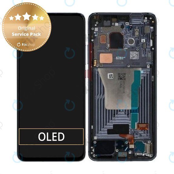 Schermo per Xiaomi Pocophone F2 Pro, Cyber Grey, Vetro touch con cornice, 56000G0J1100, Genuine Service Pack