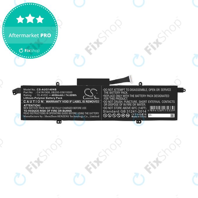 Batteria per Asus ROG Zephyrus G14 GA401, C41N1908, Li-Pol, 4850mAh, 15.4V, HQ