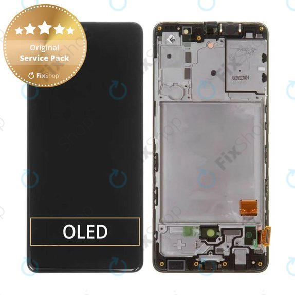 Schermo per Samsung A41 A415F, Prism Crush Black, Vetro touch con cornice, GH82-22860A, GH82-23019A, Genuine Service Pack