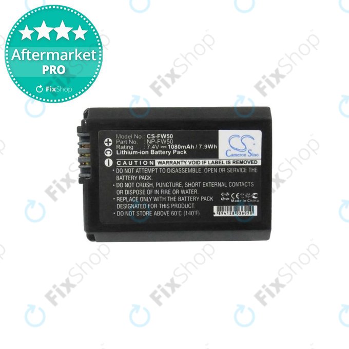 Batteria per Sony Alpha-series, DLSR-series, ILCE-series, NEX-series, SLT-series, NP-FW50, Li-Ion, 1080mAh, HQ