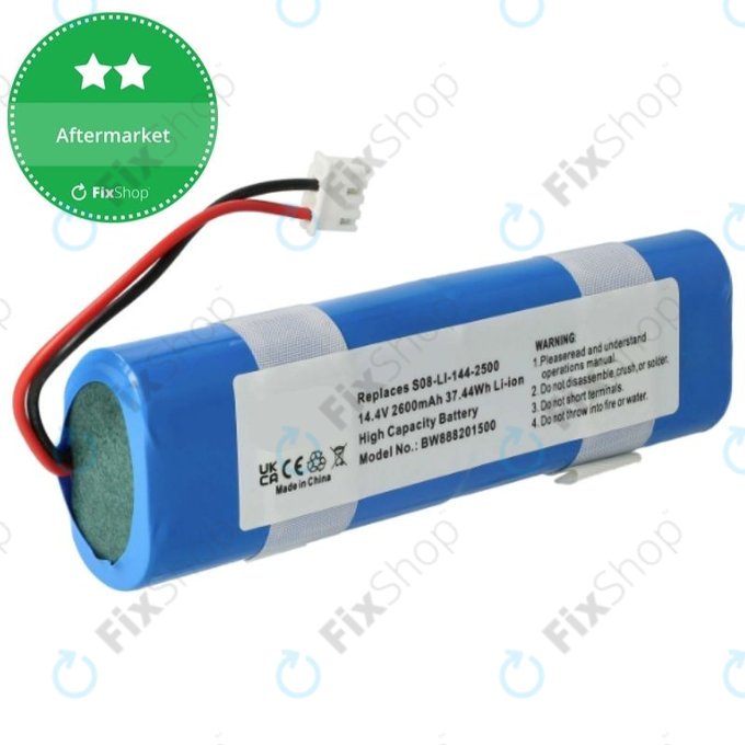 Batteria per Ecovacs Deebot DJ35, DK35, DN55, S08-LI-144-2500, Li-Ion, 2600mAh, 14.4V