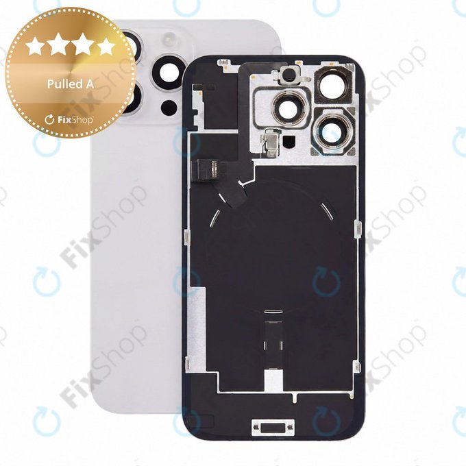 Vetro scocca posteriore per iPhone 16 Pro Max, White Titanium, Pulled A