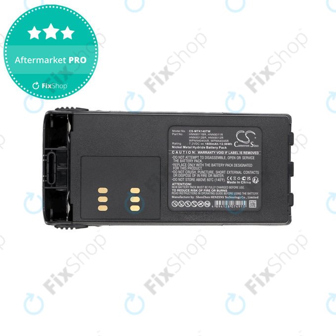 Batteria per Motorola GP1280, GP140, GP320, GP540, HT1200, MTX850, Pro5150, HNN9011BR, Ni-MH, 1800mAh, 7.2V, HQ