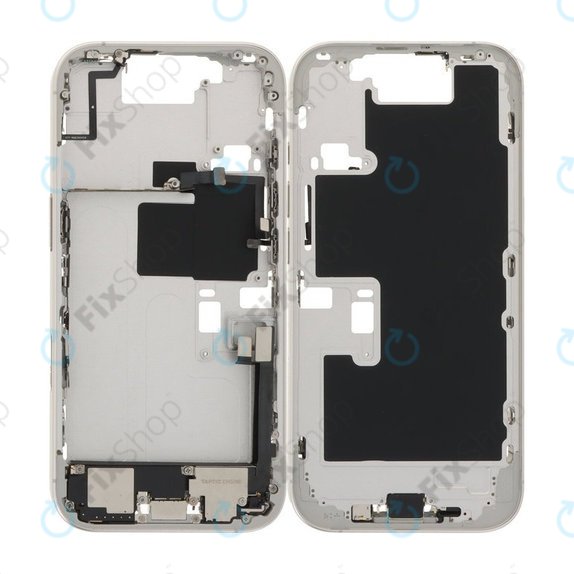 Telaio centrale con pulsanti di accensione, volume e fotocamera per iPhone 16 Pro, Titanio White