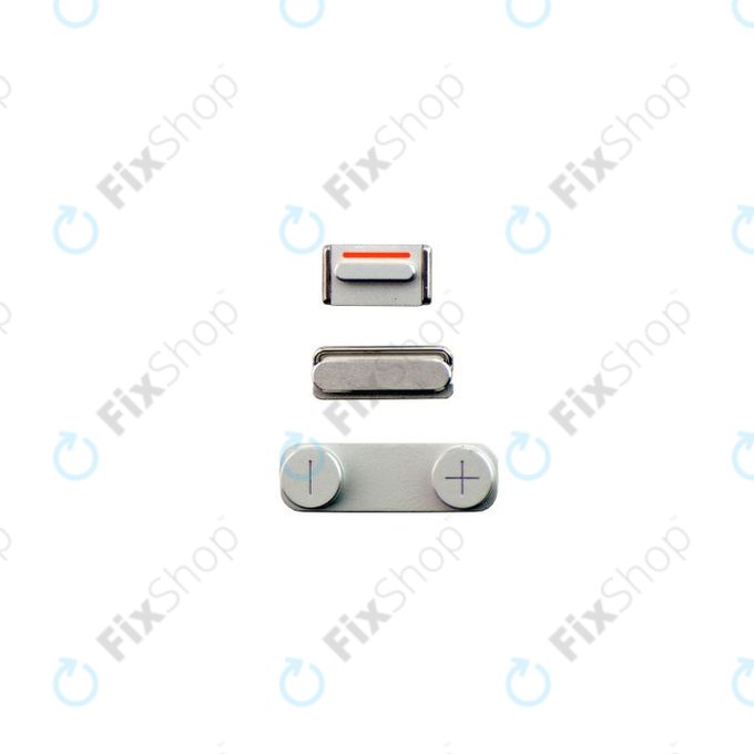Set pulsanti laterali accensione, volume e silenzioso per iPhone 5, White