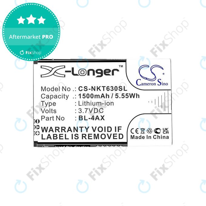 Batteria per Nokia 6300 4G, Nokia 8000 4G, BL-4AX, Li-Ion, 3.7V, 1500mAh, HQ