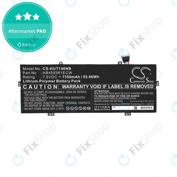 Batteria per Huawei MateBook X Pro, HB4593R1ECW, 7350mAh, HQ