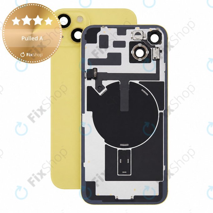 Vetro scocca posteriore per iPhone 14 Plus, Yellow, Pulled A