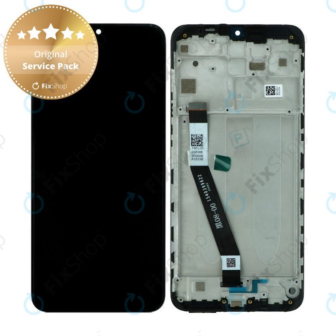 Schermo per Xiaomi Redmi 9, Vetro touch con cornice, Black, 5600050J1900, Genuine Service Pack