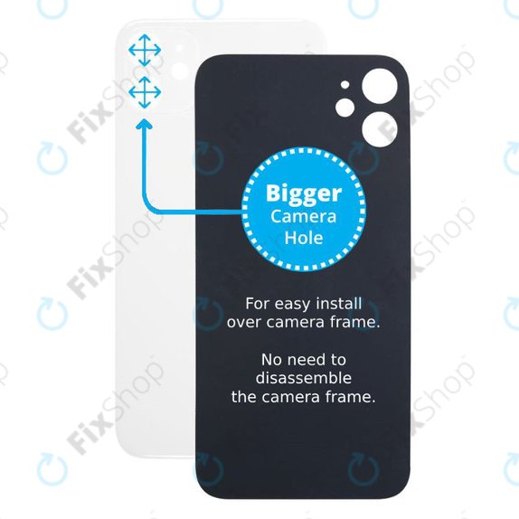 Vetro scocca posteriore con fGold fotocamera più grande per iPhone 11, White