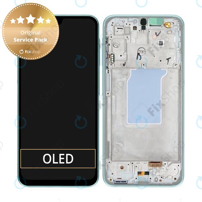 Schermo per Samsung A26 A266E, Mint, Vetro touch con cornice, GH82-37049C, Genuine Service Pack