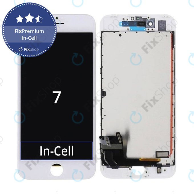 Schermo In-Cell per iPhone 7, White, Vetro touch con cornice, FixPremium